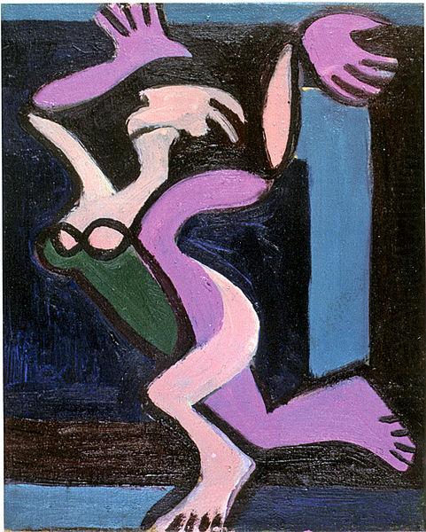 Dancing female nude, Gret Palucca, Ernst Ludwig Kirchner